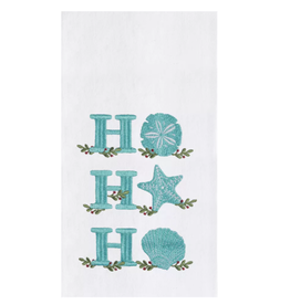C and F Home Holiday Dish Towel, Coastal HO HO HO, floursack