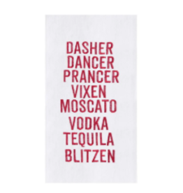 C and F Home Holiday Dish Towel, Tequila Blitzen, floursack