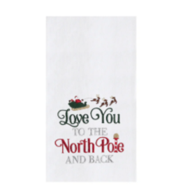 C and F Home Holiday Dish Towel, To the North Pole & Back, floursack