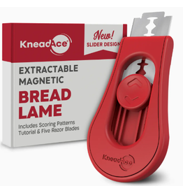 KneadAce Bread Lame with 5 Blades, red