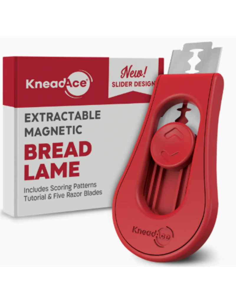 KneadAce Bread Lame with 5 Blades, red
