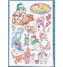 Holiday Dish Towel, Adorable Cats disc