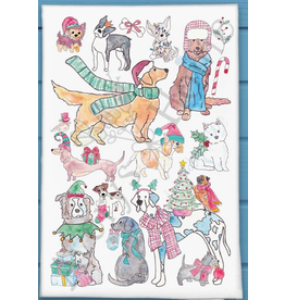 Holiday Dish Towel, Adorable Dogs