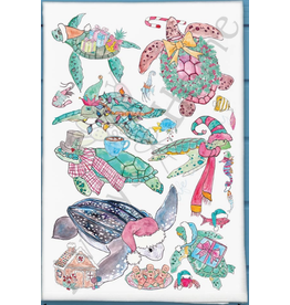 Holiday Dish Towel, Xmas Sea Turtles
