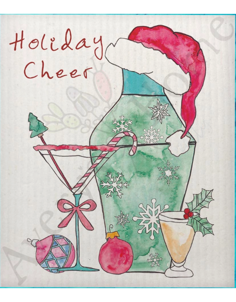 Holiday Swedish Dish Cloth, "Holiday Cheer"
