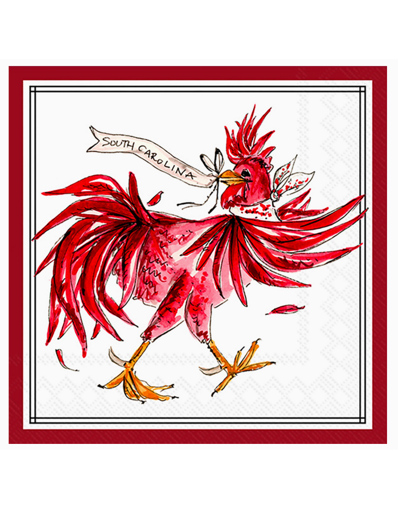 Boston International Cocktail Napkins, USC Carolina Gamecock, 20x