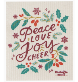 Now Designs Holiday Swedish Dish Cloth Peace Love Joy