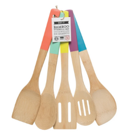 Now Designs Bamboo Utensil Set Multi Color Set of 5 discntd