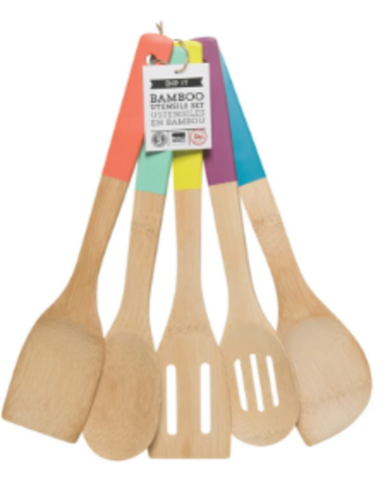 Now Designs Bamboo Utensil Set Multi Color Set of 5 discntd