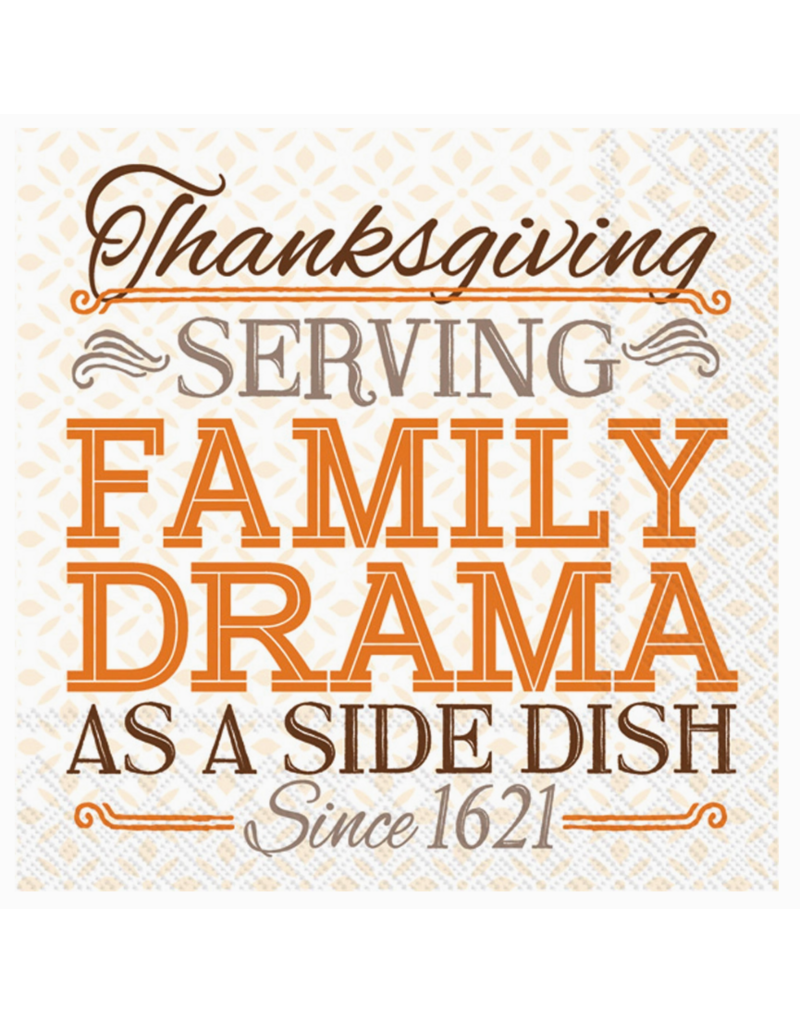 Boston International Fall Cocktail Napkins, Family Drama, 20x