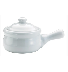 Harold Imports White Porcelain Onion Soup Bowl With Lid, White, 14oz SINGLE