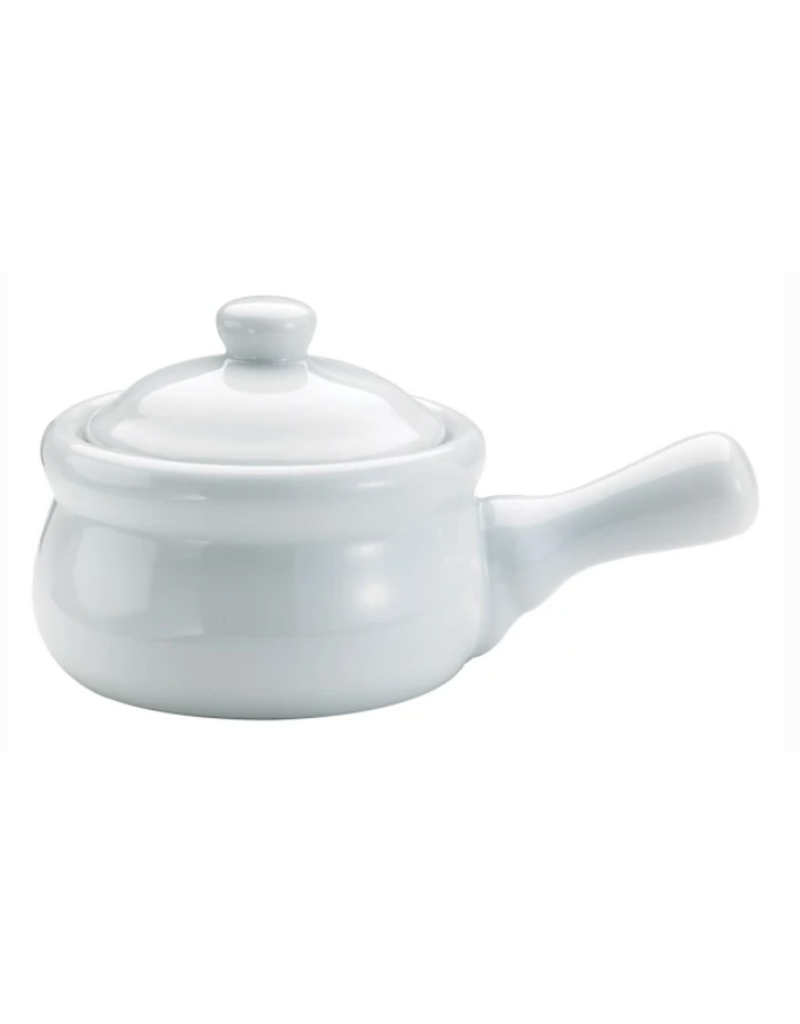 Harold Imports White Porcelain Onion Soup Bowl With Lid, White, 14oz SINGLE