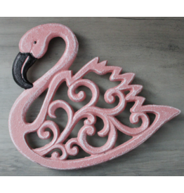 Pink Flamingo Cast Iron Trivet