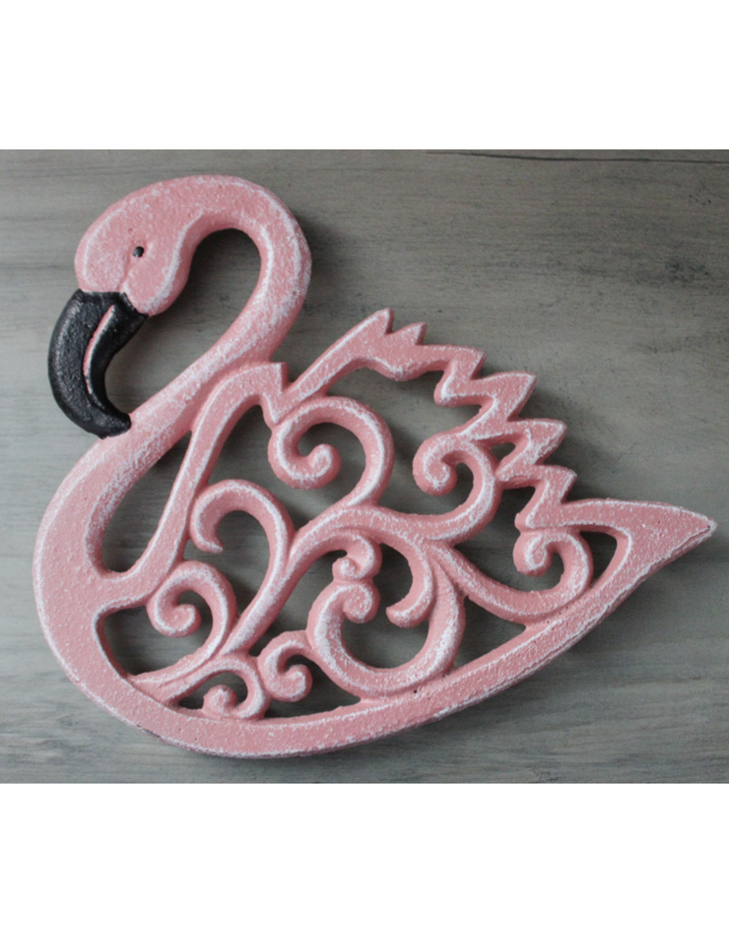 Pink Flamingo Cast Iron Trivet