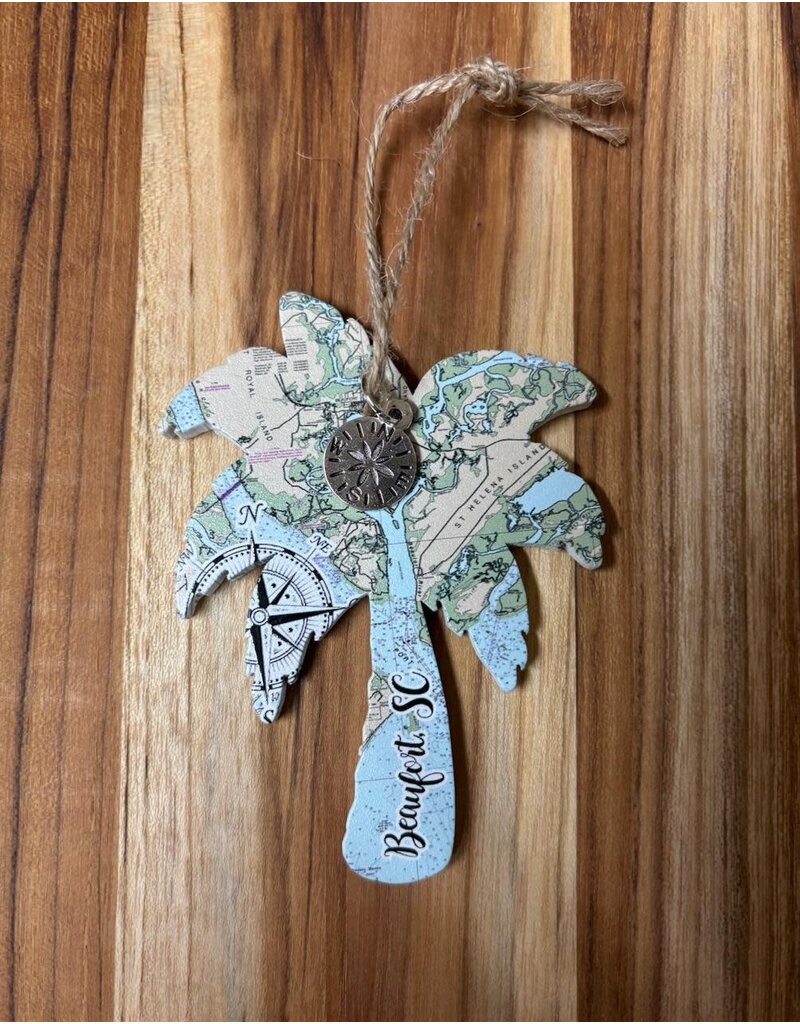 Ornament, Palm Tree with Beaufort Map