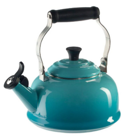 Le Creuset Whistling Tea Kettle 1.7qt - Caribbean Blue cirr* discntd
