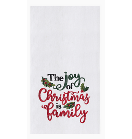 C and F Home Holiday Dish Towel, Joy of Xmas is Family, floursack
