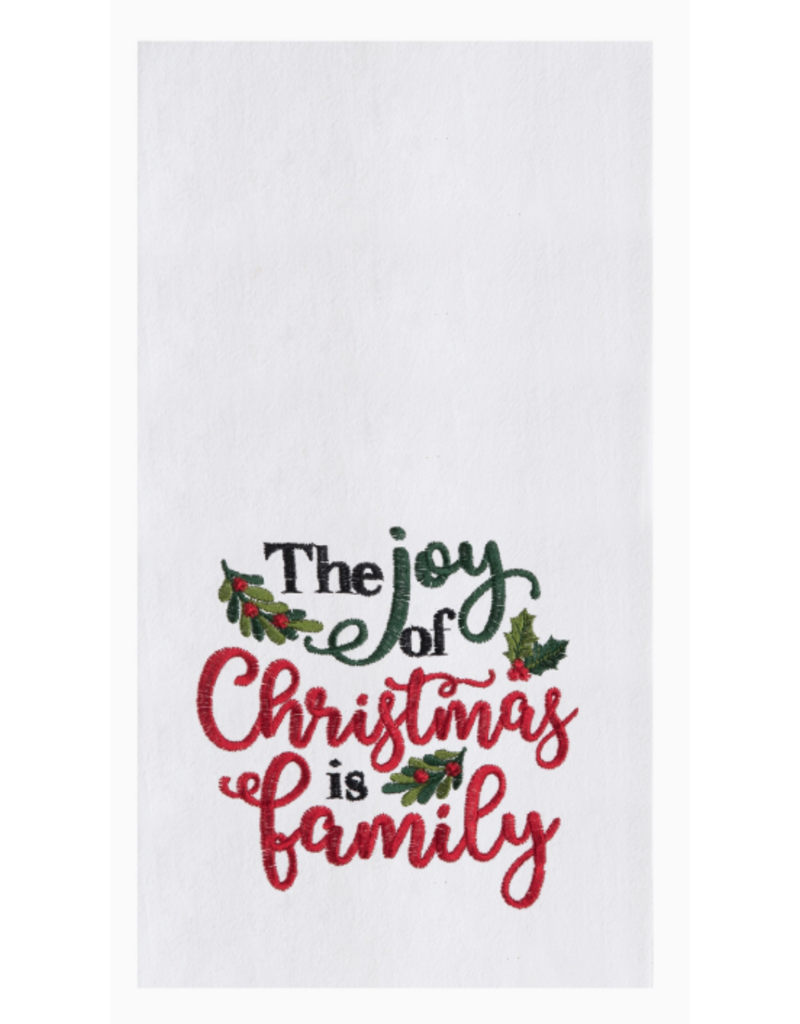 C and F Home Holiday Dish Towel, Joy of Xmas is Family, floursack