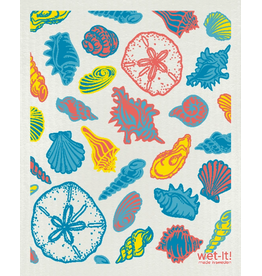 Wet-It Swedish Dish Cloth Colorful Seashore Treasures Shells