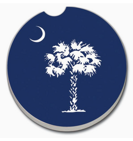 Absorbent Stone CAR Coaster, SC South Carolina Blue Palmetto
