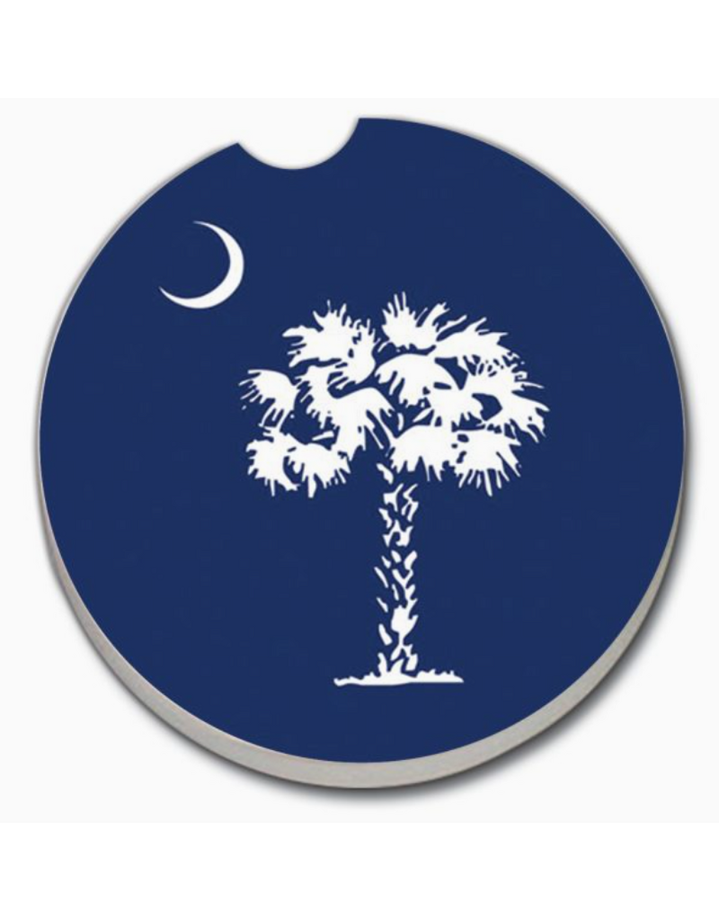 Absorbent Stone CAR Coaster, SC South Carolina Blue Palmetto