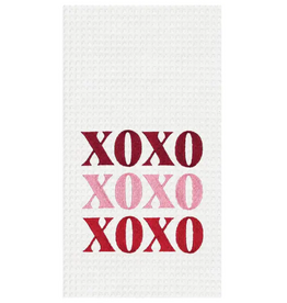 C and F Home Valentine Towel, XOXO, waffle weave