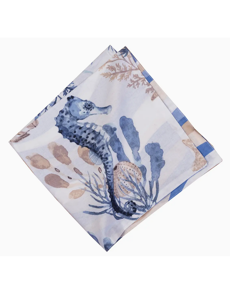 C and F Home Napkin, Seahorse Sands, Reversible
