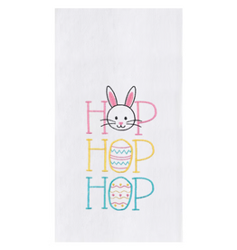 C and F Home Easter Towel, Hop Hop Hop Bunny/Eggs, floursack
