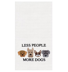 C and F Home Towel, Less People More Dogs, waffle weave