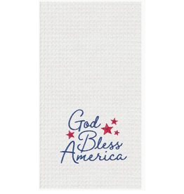 C and F Home Patriotic Towel, God Bless America, waffle weave