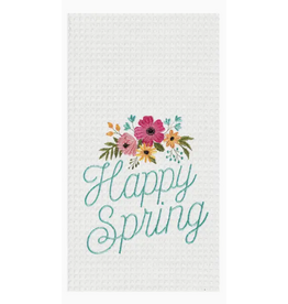 C and F Home Towel, Happy Spring, waffle weave