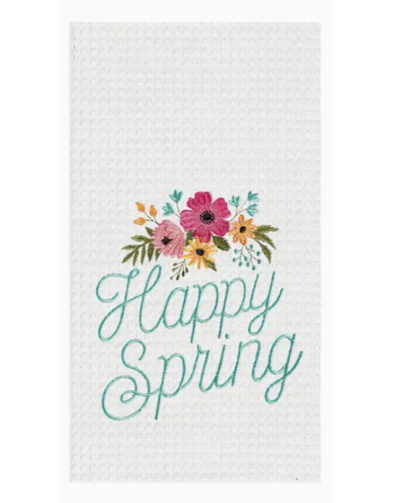 C and F Home Towel, Happy Spring, waffle weave