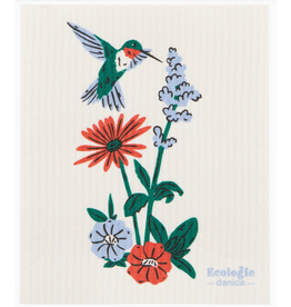 Now Designs Swedish Dish Cloth Hummingbird Floral
