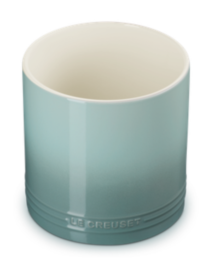 Le Creuset Stoneware Small Utensil Crock Sea Salt Blue, 1qt cir