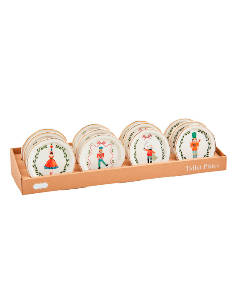 Mudpie Holiday Nutcracker GOLD Trim Tidbit Plate, 4", SINGLE