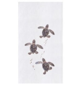C and F Home Towel, 3 Baby Sea Turtles, floursack