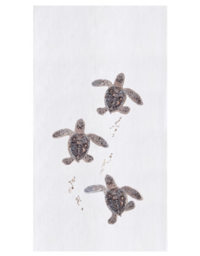 C and F Home Towel, 3 Baby Sea Turtles, floursack