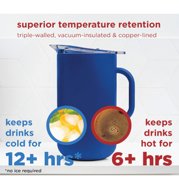 SERVED Premium Insulated Pitcher, 66oz, blue