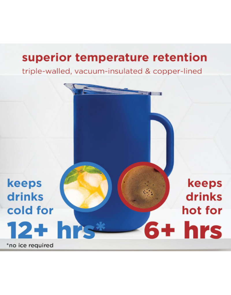 SERVED Premium Insulated Pitcher, 66oz, blue