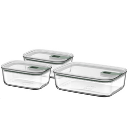 MEPAL Ovenproof Glass Storage Boxes, Set of 3, large
