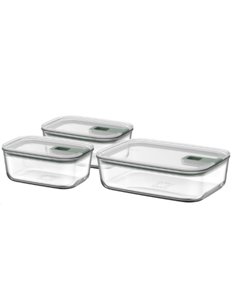 MEPAL Ovenproof Glass Storage Boxes, Set of 3, large