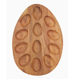 C and F Home Wooden 12 Deviled Egg Dish/Platter, 12"
