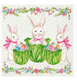 Boston International Easter Cocktail Napkins, Bunny Garden Party, 20x