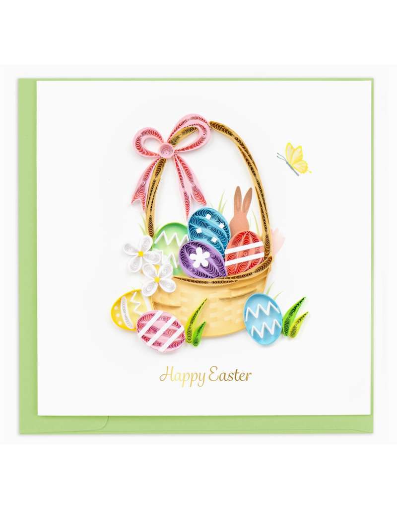 Quilling Card Easter Greeting Card, Quill - Easter Basket, 6x6