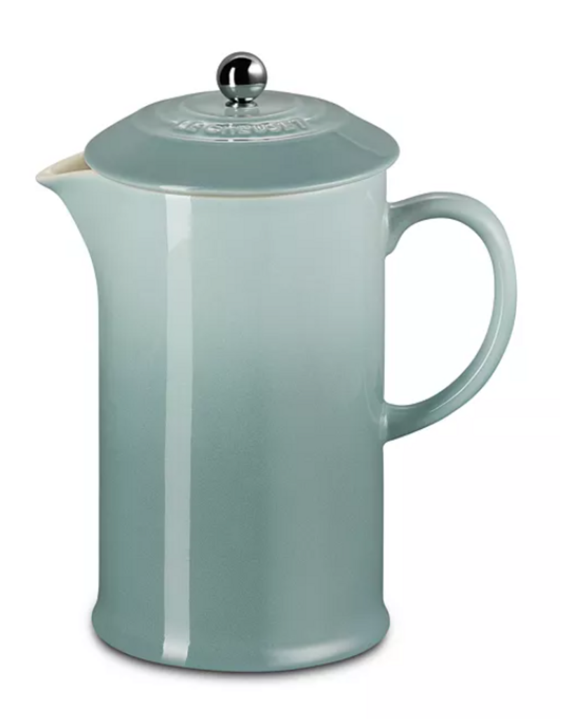 Le Creuset French Press Coffee Maker, Sea Salt Blue, 34oz