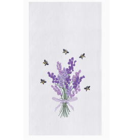 C and F Home Towel, Lavender and Bees, french knot