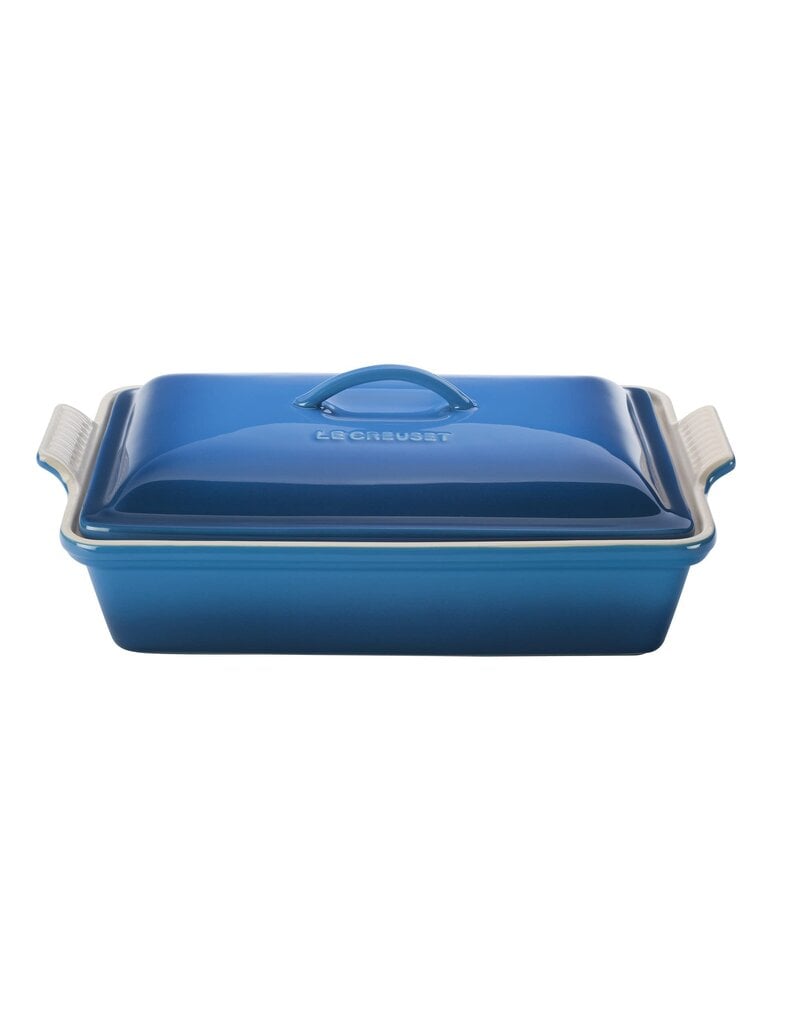 Le Creuset Stoneware Heritage Rectangular Covered Casserole, Marseille Blue 4qt