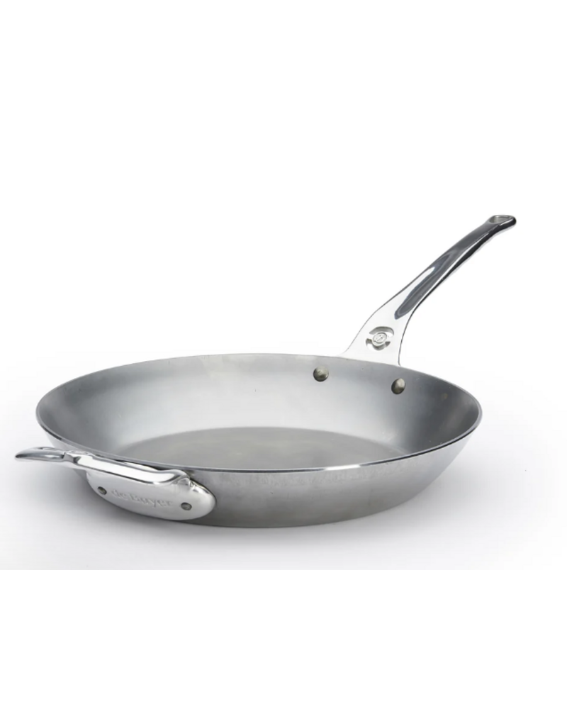 De Buyer Mineral B PRO Carbon Steel Frypan, 12.5" with handle, OVEN SAFE cir