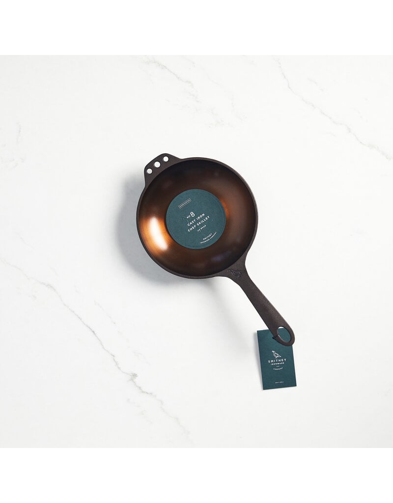 Smithey Ironware No. 8 Cast Iron CHEF Skillet-made in SC ciw