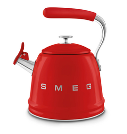 SMEG Retro Style Whistling Tea Kettle, 2.4qt, red